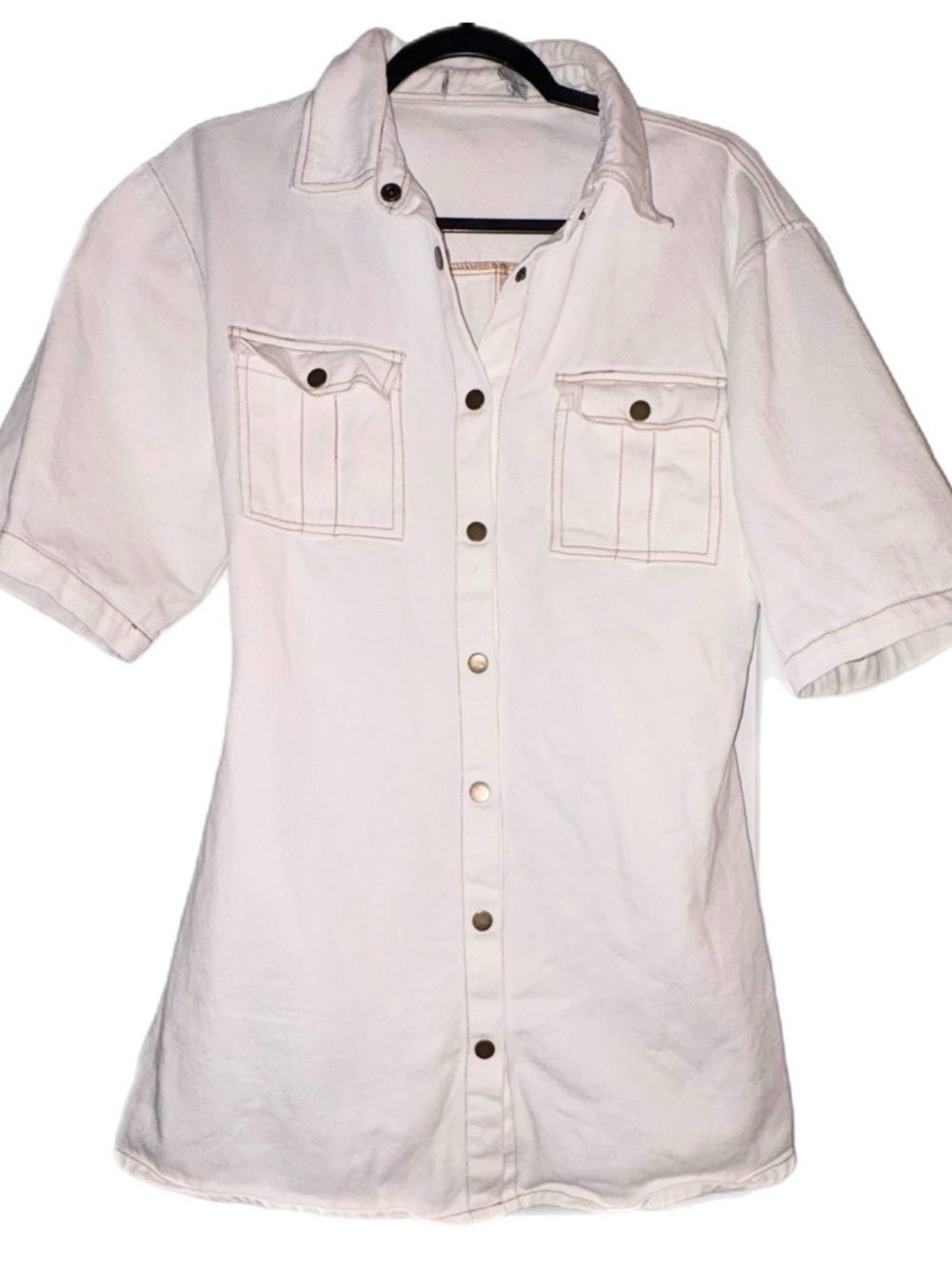 Petal & Pup Hailey Denim Mini Dress - White Denim - Picture 2 of 8